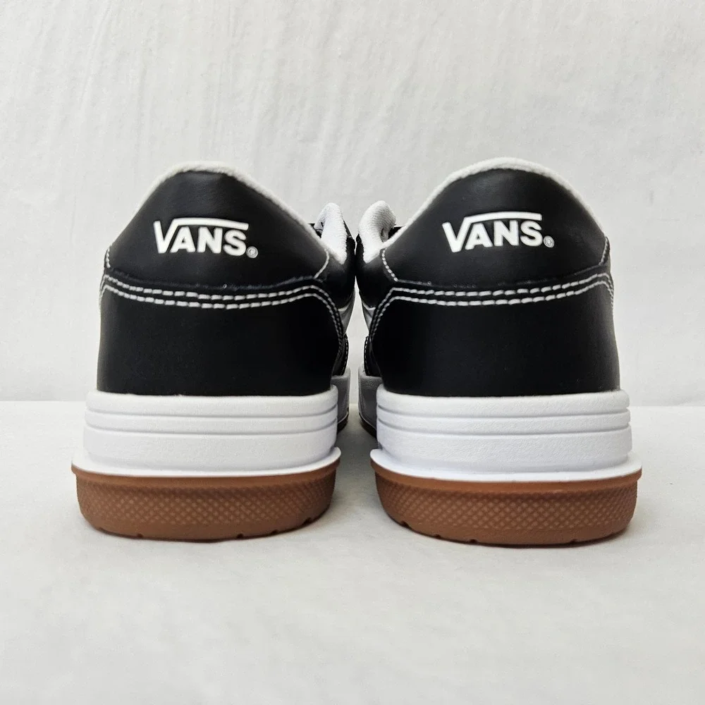 Vans Hylane Leather Sneakers VN000D269X1 Black White Gum Womens Size 7.5
